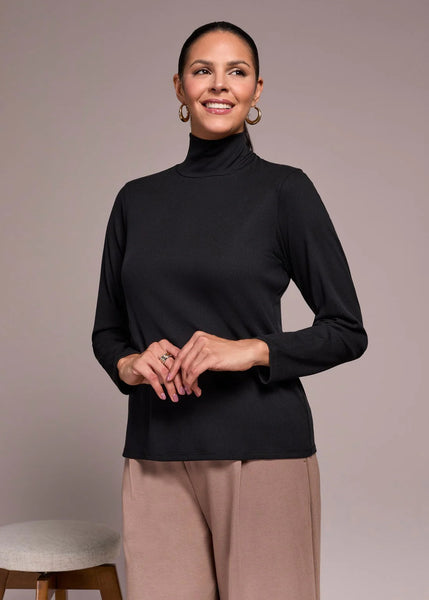 Long Sleeve Turtleneck Top [Black-2283O]