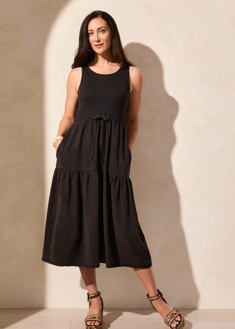 Mixed Media Dress [Black-5776O]