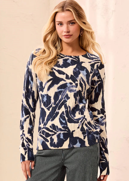 Long Sleeve Crew Neck Sweater [Blue Fog-2383O]