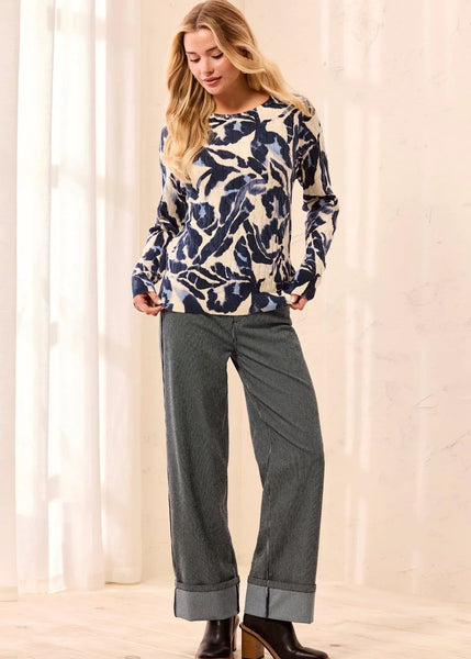 Long Sleeve Crew Neck Sweater [Blue Fog-2383O]