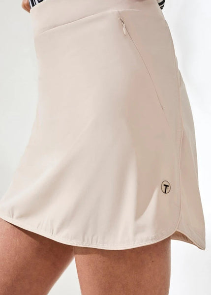 Pull On Skort W Invisible Zippers [Sand Dune-3087O]