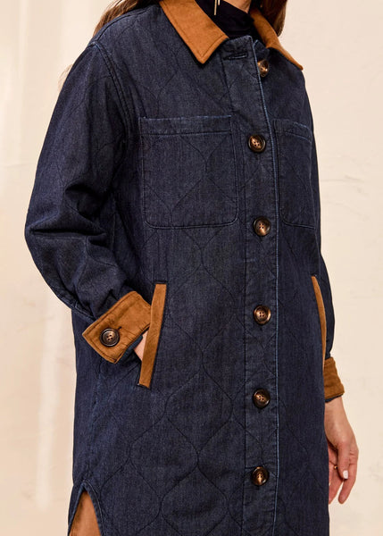Quilted Denim Jacket [Rinse-6237O]