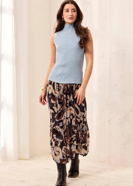Sleeveless Funnel Neck Sweater [H Fog-3124O]