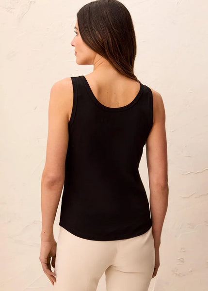 Scoop Neck Cami W Shirttail [Black-3281O]
