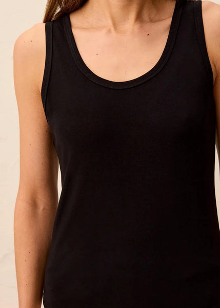 Scoop Neck Cami W Shirttail [Black-3281O]