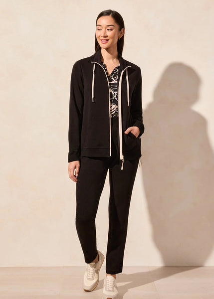 Long Sleeve Mock Neck Cardigan [Black-2064O]