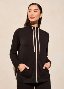 Long Sleeve Mock Neck Cardigan [Black-2064O]