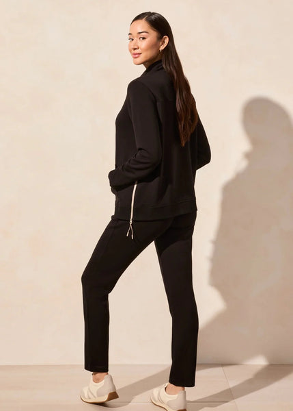 Long Sleeve Mock Neck Cardigan [Black-2064O]