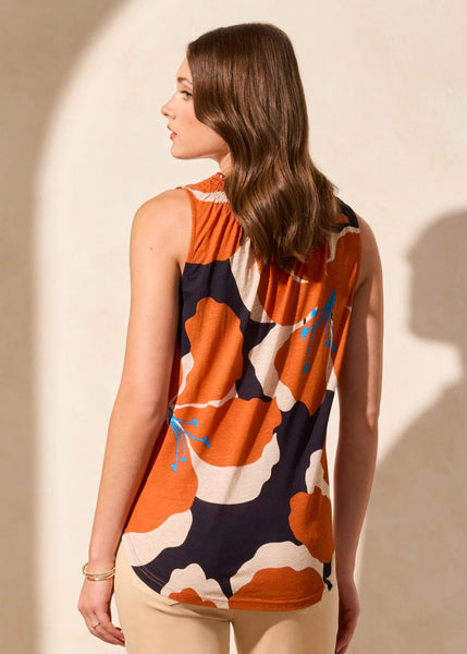 Sleeveless Top With Smocking [Carrot-2174O]