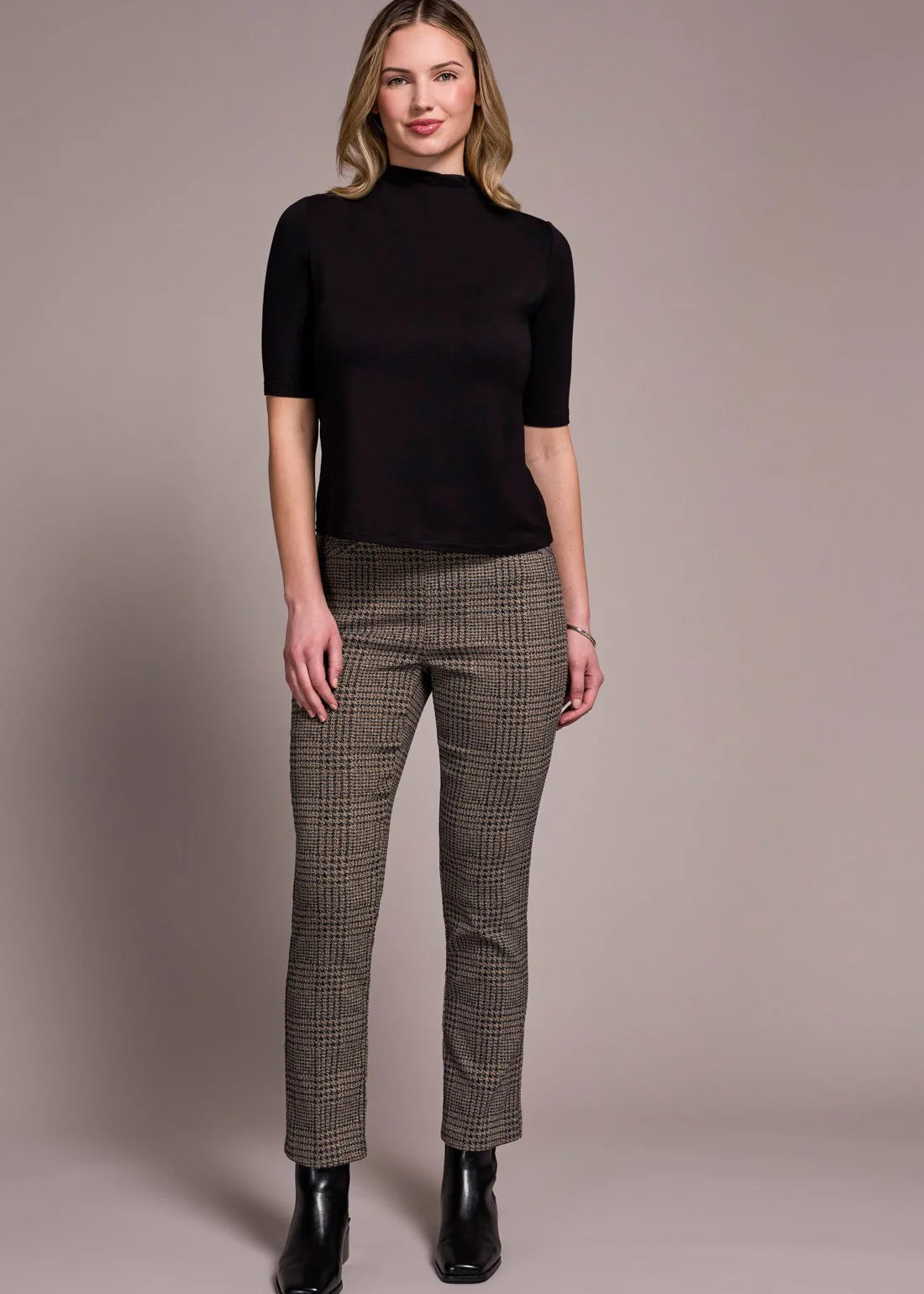 Funnel Neck Knit Top [Black-5893O]