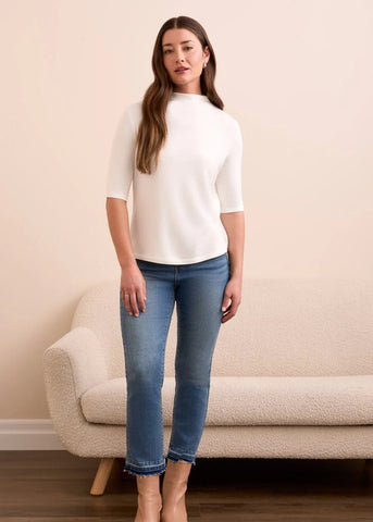 Funnel Neck Top [Eggshell-5893O]