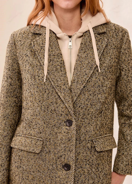 Car Coat Removable Hood Fooler [Saddle Brown-6371O]