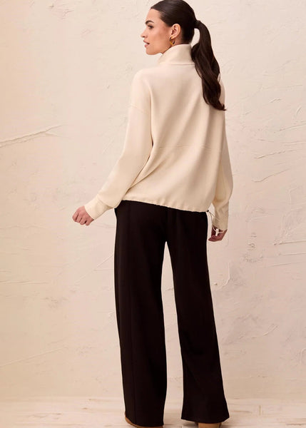 Long Sleeve Mockneck W Zipper [Moonstone-3188O]
