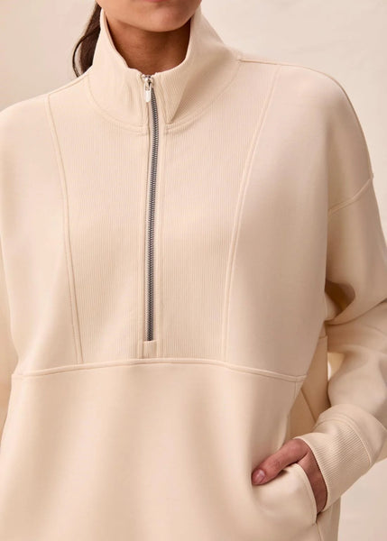 Long Sleeve Mockneck W Zipper [Moonstone-3188O]