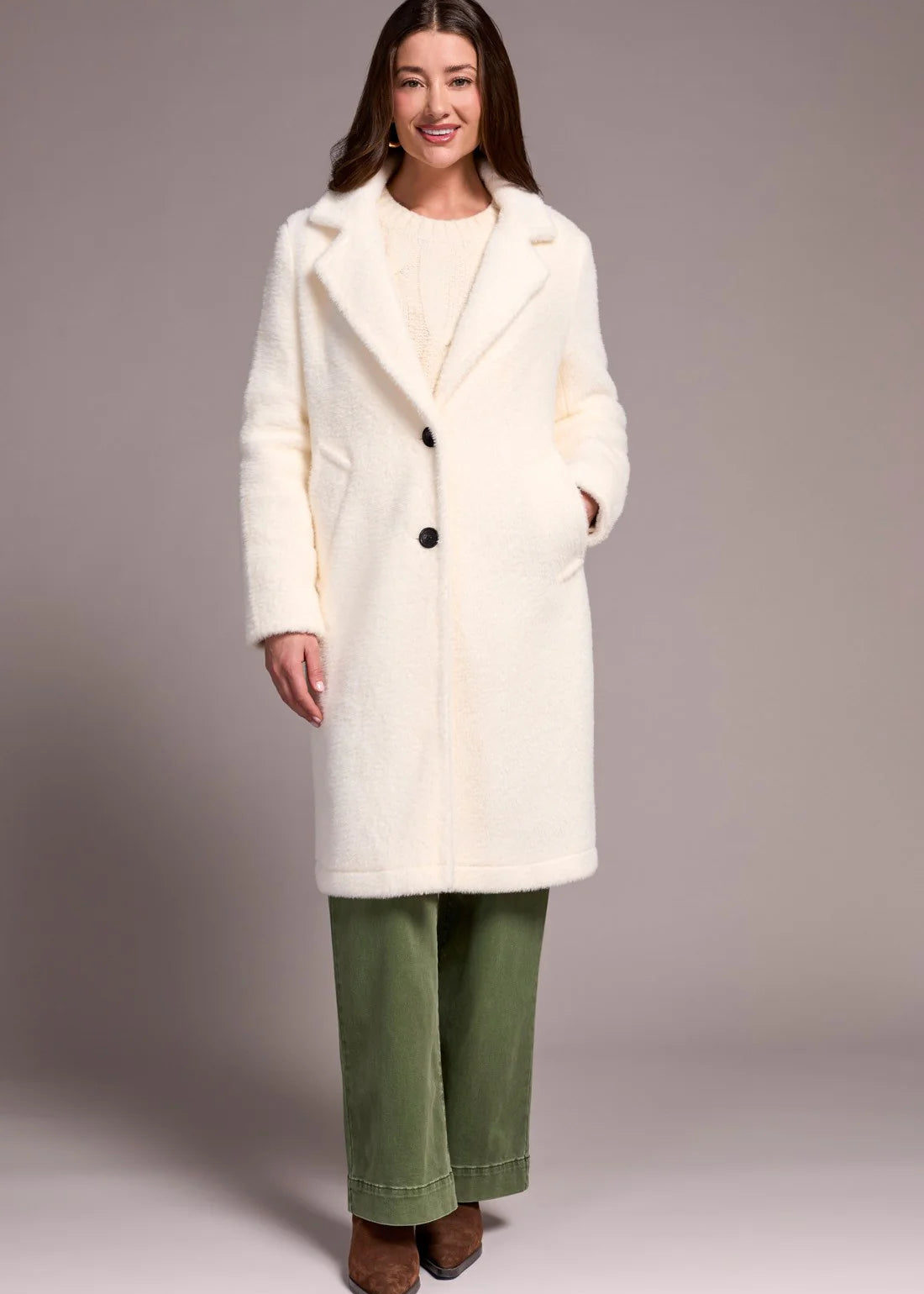 Long Sleeve Button Front Coat [Moonstone-2285O]