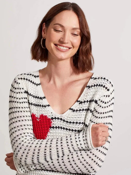 V-Neck Sweater [White Multi-5384O]
