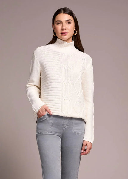 Mockneck Sweater With Special Wash [Cream-5935O]