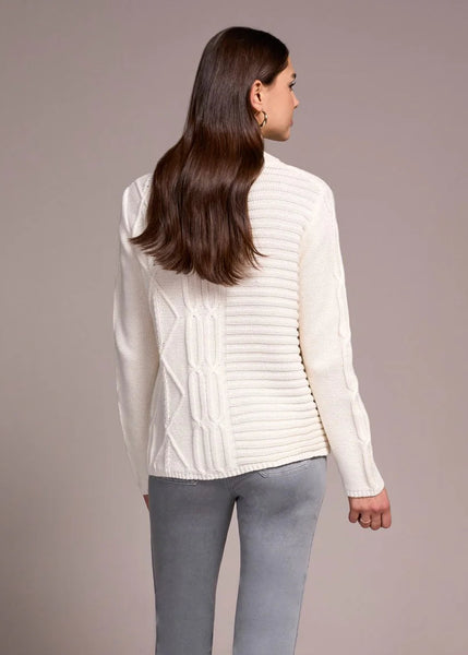 Mockneck Sweater With Special Wash [Cream-5935O]
