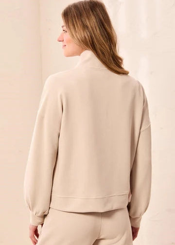 Long Sleeve Mock Neck Cardigan [Sand Dune-3277O]