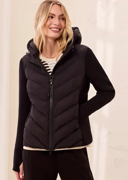Long Sleeve Front Zip Puffer Jkt [Black-3172O]
