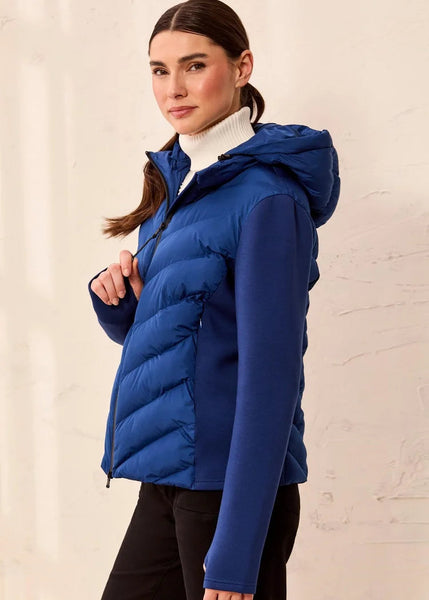Long Sleeve Zip Front Puffer Vest [Estate Blue-3172O]