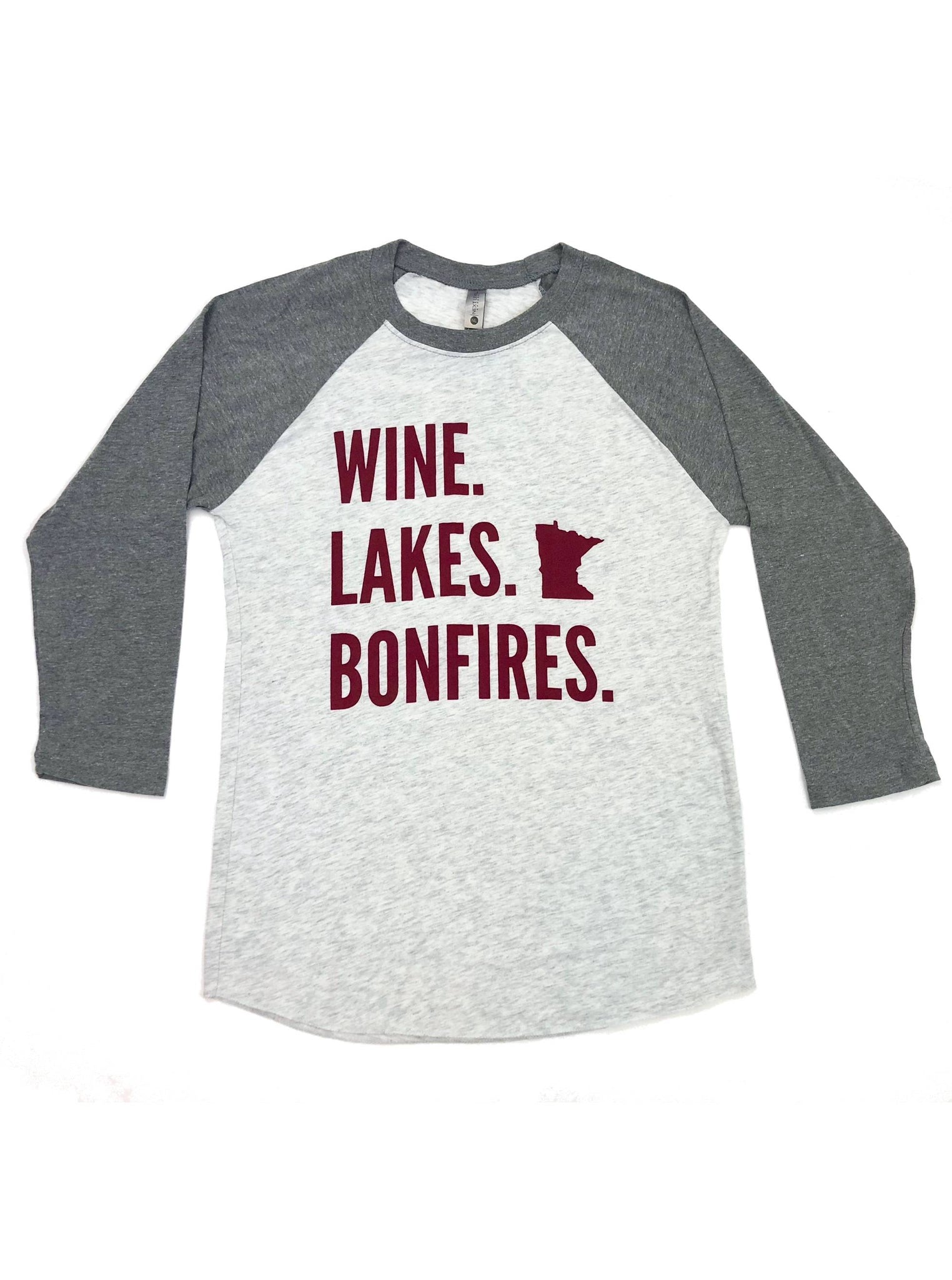 Wine Lakes Bonfires 3/4 Sleeve Raglan Shirt