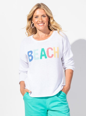 Beach Pullover Sweater [White-24103]
