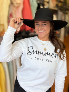 I Love Summer Crewneck Sweatshirt [White]
