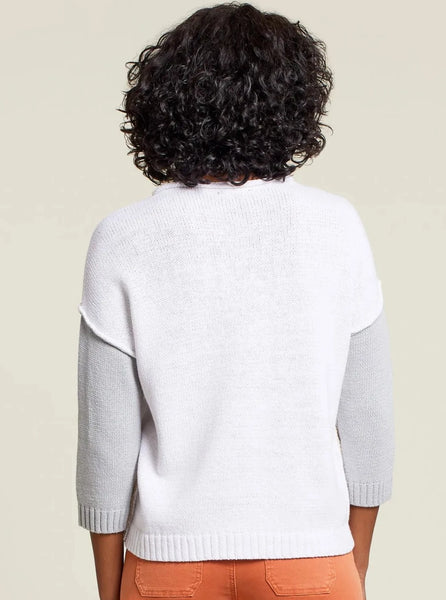 3/4 Sleeve Crewneck Sweater [Flax-13190]