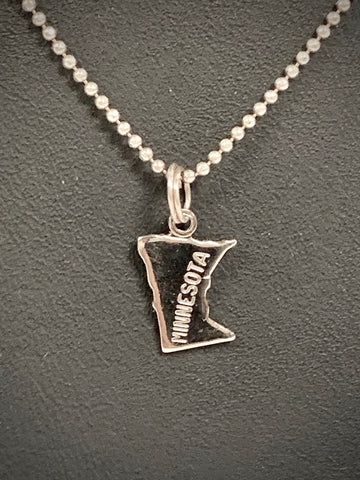 Minnesota State Charm Necklace [Silver]