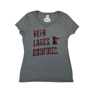 Beer. Lakes. Bonfires. Tshirt Tshirt, OohLaLaBling- Ooh La La Free Shipping