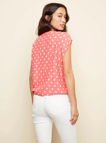 CharlieB Cap Sleeve With Side Tie [Coral-C4427]