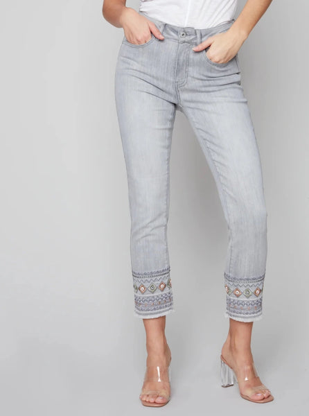 Embroidered Cuff Pant [Soft Grey-C5345R]