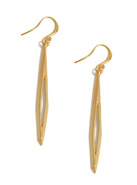 Gold Hook Slim Dangle Earring [184EG]