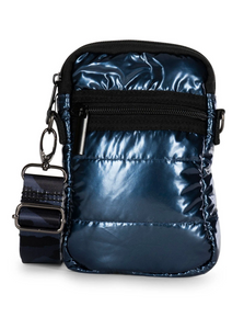 Haute Shore Casey Crossbody Cellphone bag in Acme Navy Metallic Puffer