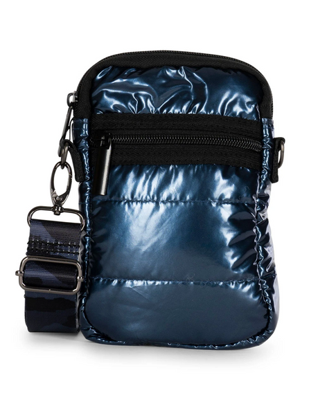 Haute Shore Casey Crossbody Cellphone bag in Acme Navy Metallic Puffer