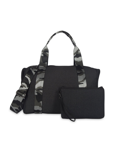 Haute Shore Morgan Weekender Bag in Grand black denim with black camo strap