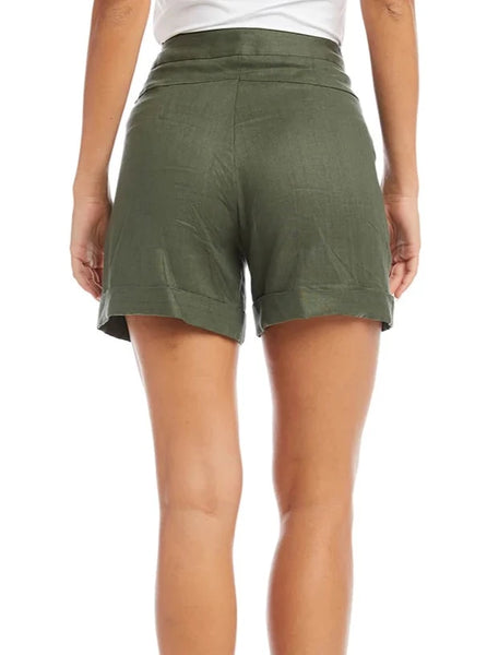 High Waisted Shorts [Olive-2L01545]