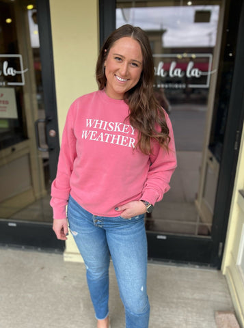 Whiskey Weather Crewneck Sweatshirt [Pink]