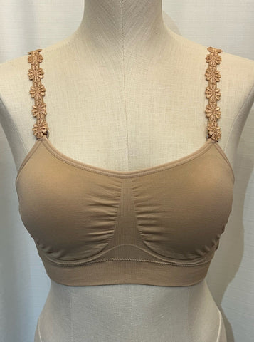 StrapITS elastic band bra Nude Flowers