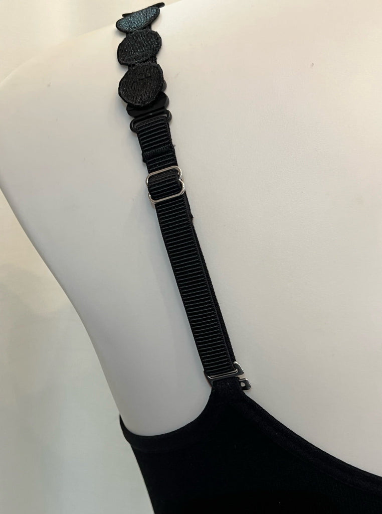 Black Rhinestone Adjustable Bra Straps/shoulder/hooks/dress Strap