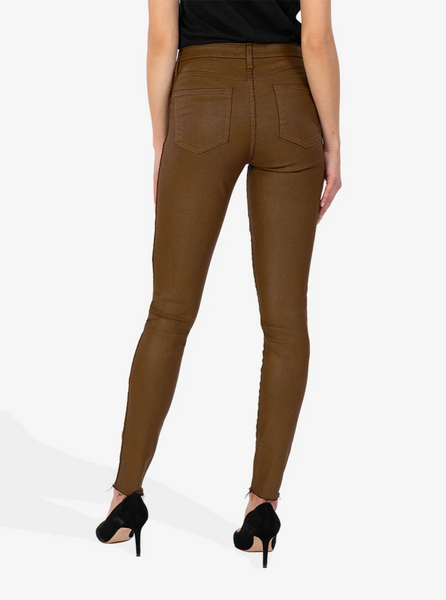 KP1490MA3 Kut from the Kloth Mia Fab Ab High Rise Toothpick Skinny in Coated Whiskey 