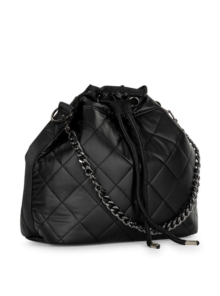 Lindsey Puffer Bucket Bag [Carbon]