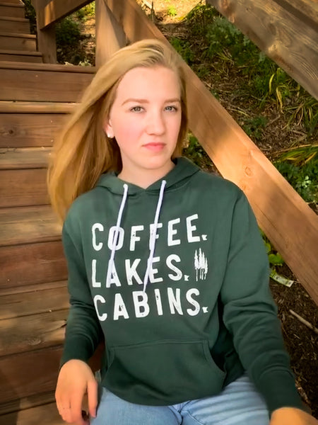 Coffee Lakes Cabins Hoodie Alpine