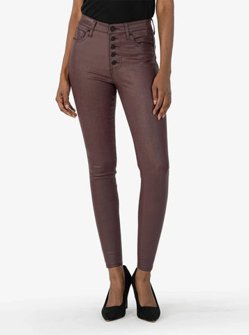 Mia High Rise Skinny W Button Fly [Bordeaux-KP0984MA6]