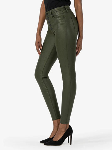 Mia High Rise Skinny W Button Fly [Olive-KP0984MA6]