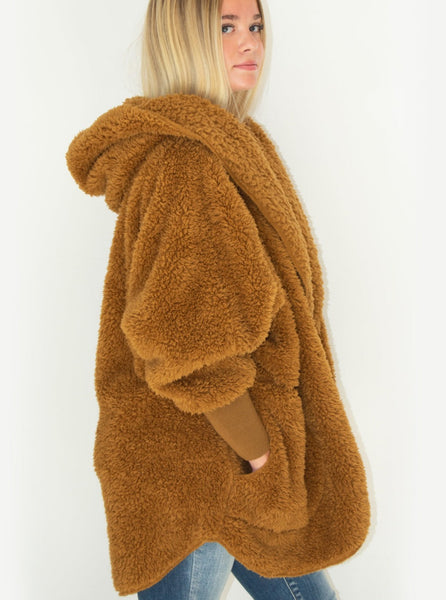 One-Size Fleece Hooded Jacket [Butterscotch]