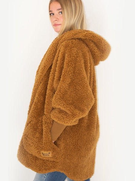 One-Size Fleece Hooded Jacket [Butterscotch]