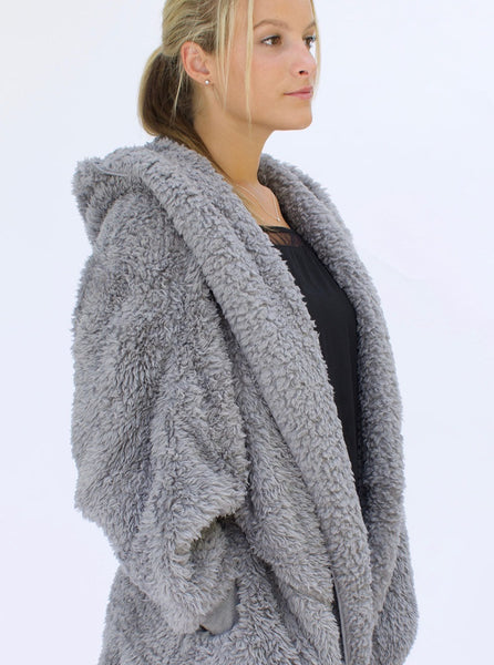One-Size Fleece Hooded Jacket [Grey Kitten]