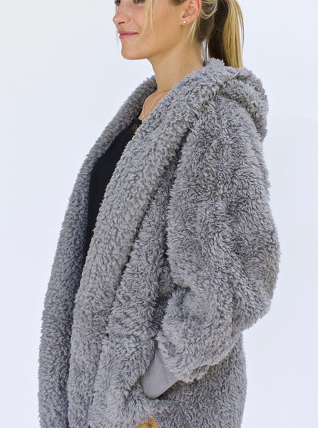 One-Size Fleece Hooded Jacket [Grey Kitten]